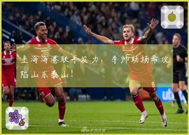 上海海港联手发力，李帅助杨希攻陷山东泰山！